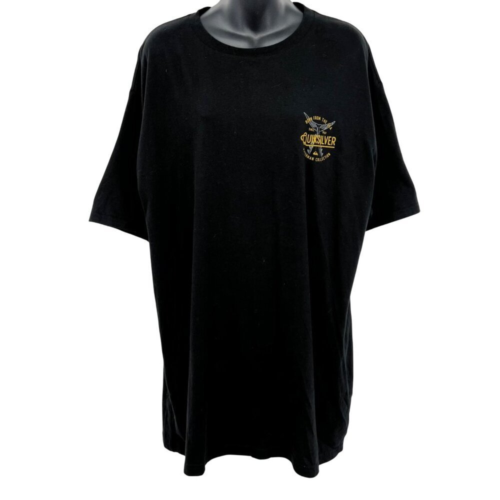 Quiksilver Waterman Collection Black Graphic Tee Extra Large XL Short Sleeve New